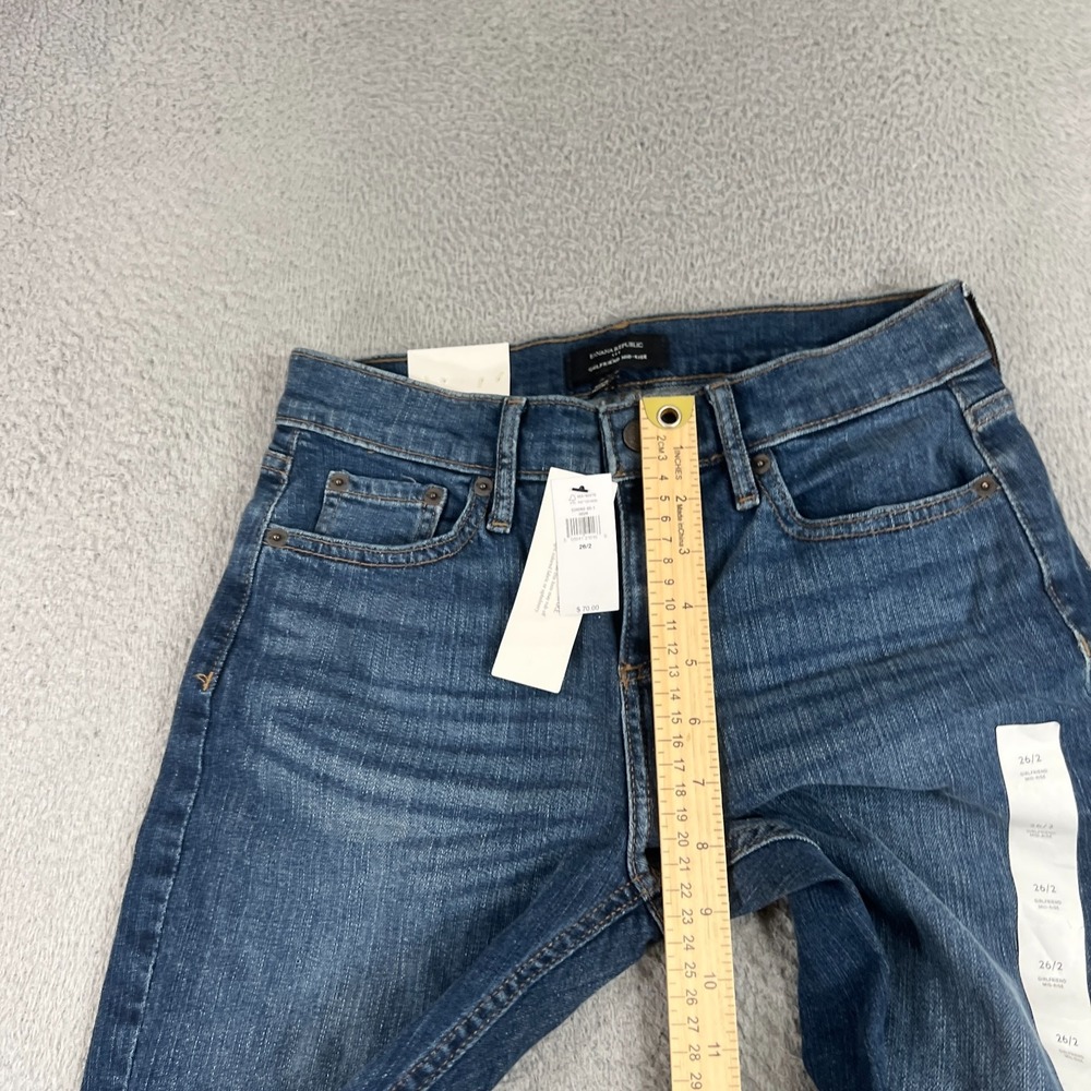 Banana Republic Jeans Womens 2 26 Mid Rise Girlfriend Fit Blue Denim - Picture 9 of 15